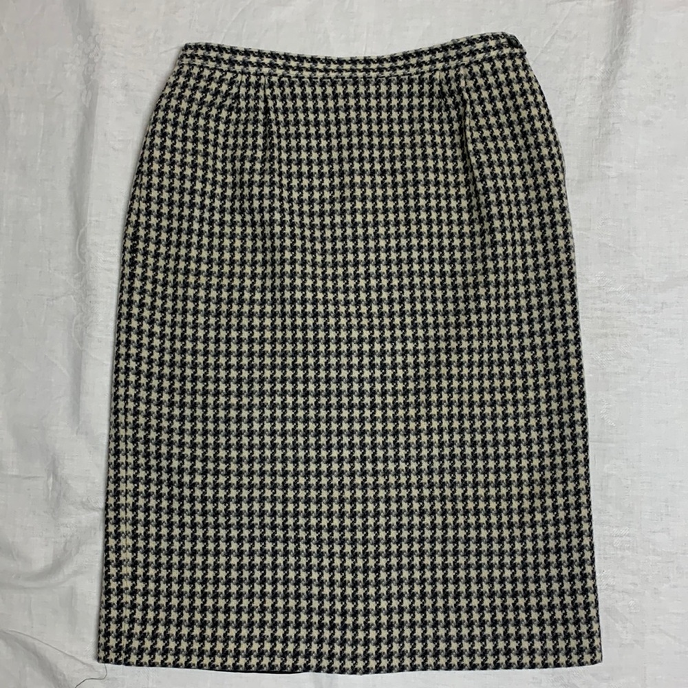 Pendleton 100%Virgin Wool Houndstooth Pencil 70s … - image 1